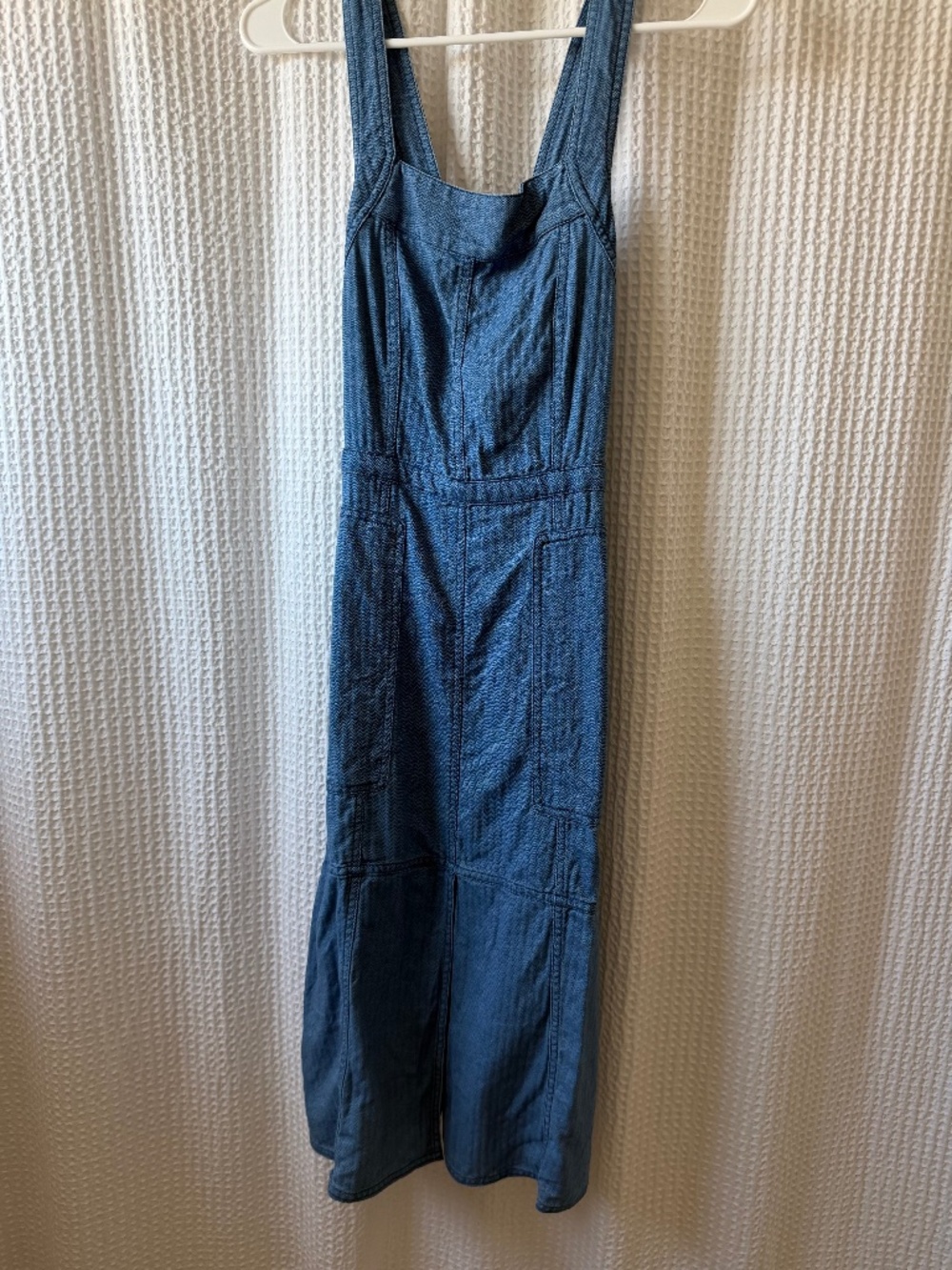 Indigo cotton apron dress